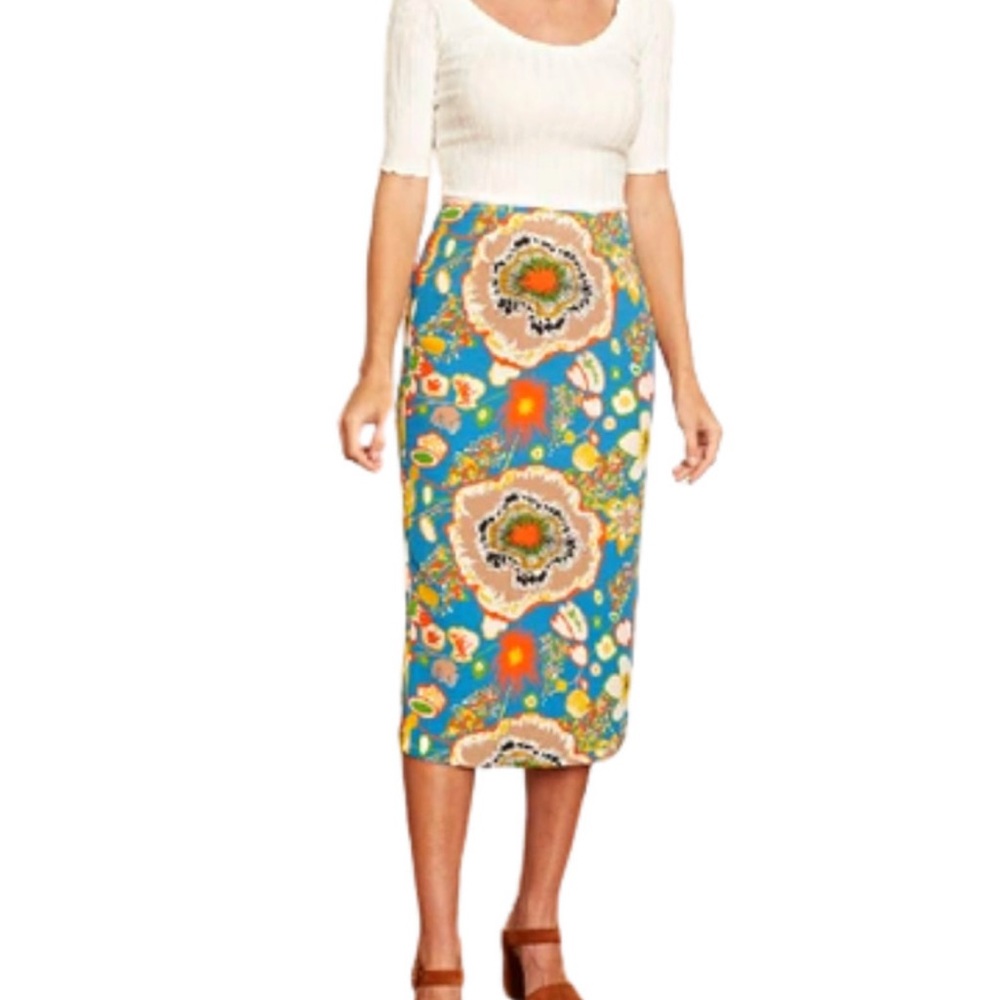 Simon Miller Floral Small Midi Skirt Maximalist Art Bright Whimsical Luxury - Picture 8 of 8